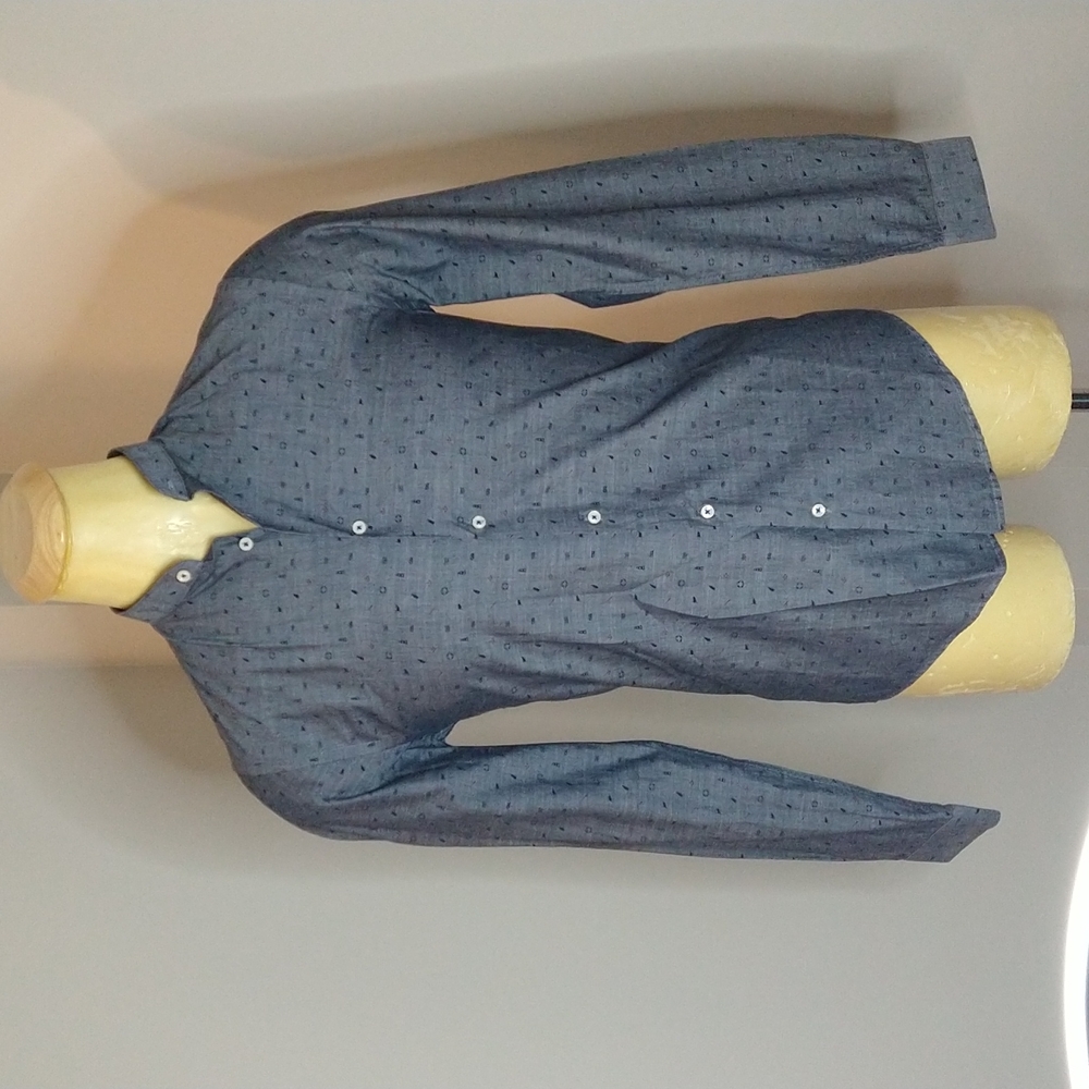 Zara Man Medium Slim Fit Grey Casual Button Down